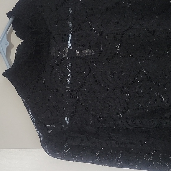 Women mesh long sleeve black top size M - Picture 4 of 6